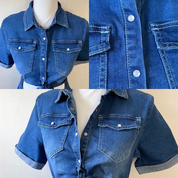 Windsor Blue Stretch Denim One-Piece Cut-Out Dress Women’s various sizes - Picture 7 of 16